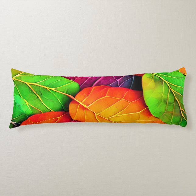 Autumn Fall Leaves Pattern   Body Pillow (Front)