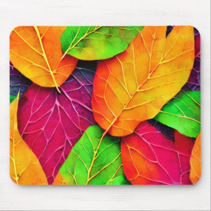 Autumn Fall Leaves Pattern Mouse Pad