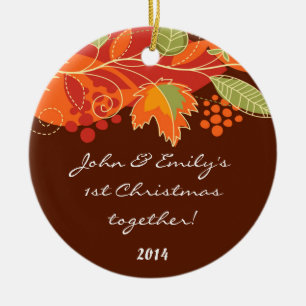 Autumn Fall Leaves Personalized Name Ornament