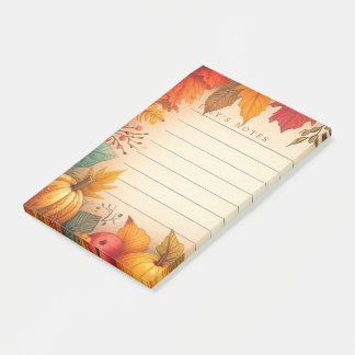 Autumn Fall Leaves Personalized Post-it Notes