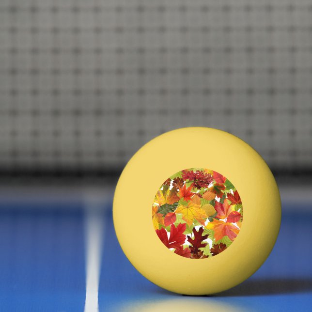 Autumn Fall Leaves Ping Pong Ball (Net)