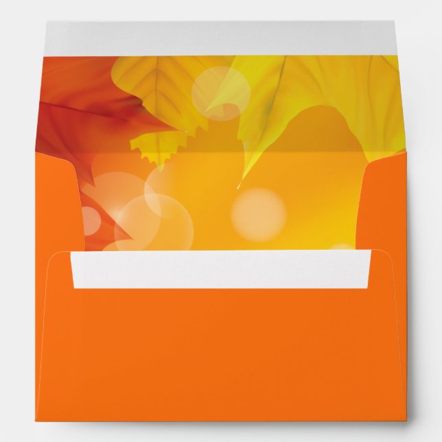 Autumn Fall Leaves Plain Orange Envelopes (Back (Bottom))
