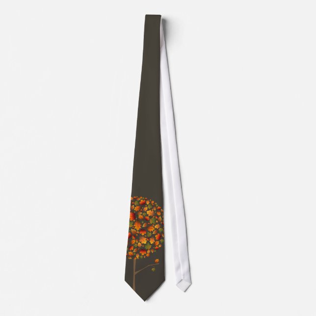 Autumn Fall Leaves Pop Tree Custom Tie (Front)