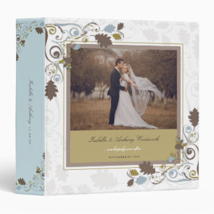 Autumn Fall Leaves Swirls Wedding Photo Binder