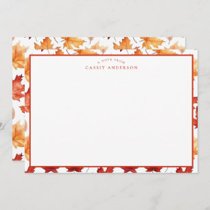 Autumn Fall Leaves Terracotta Brown Boho Pattern  Card