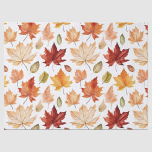 Autumn Fall Leaves Terracotta Brown Boho Pattern  Tissue Paper