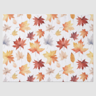 Autumn Fall Leaves Terracotta Brown Boho Pattern  Tissue Paper