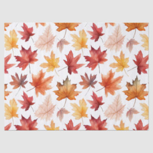 Autumn Fall Leaves Terracotta Brown Boho Pattern  Tissue Paper