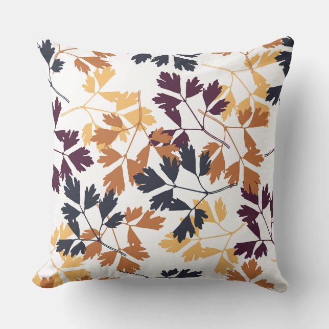 Autumn Fall Leaves Throw Pillow (Front)
