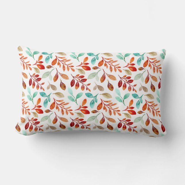 Autumn Fall Leaves Throw Pillow (Front)