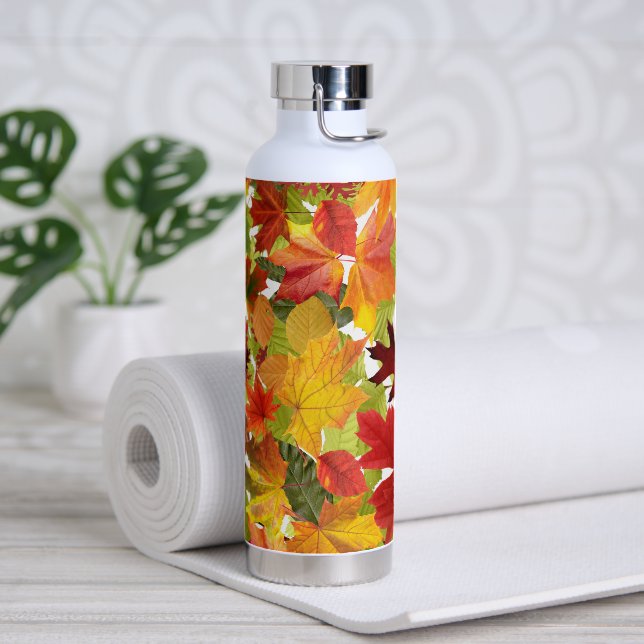 Autumn Fall Leaves Water Bottle (Yoga)