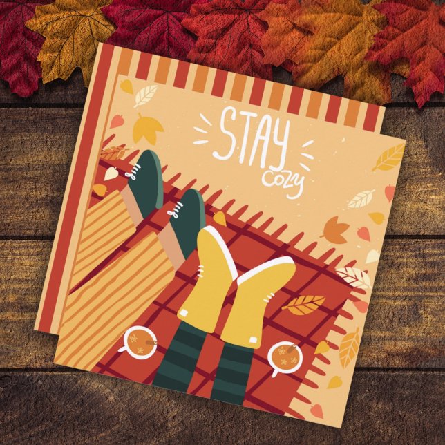 Autumn Fall Love Greeting Flat Card (Creator Uploaded)
