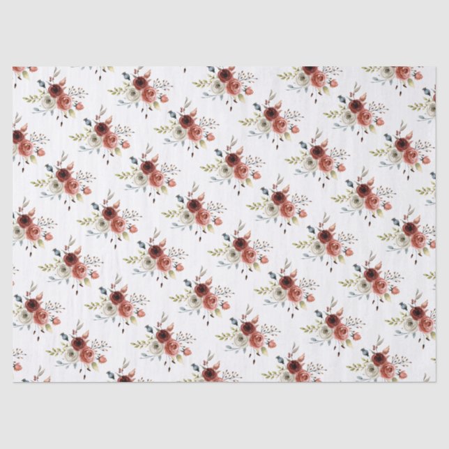 Autumn Fall Mix Floral Wedding Tissue Paper (Front)