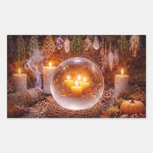 Autumn Fall Mystical Crystal Ball Candles Sticker