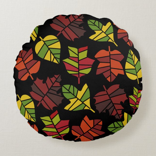 Autumn Fall Nature Transition Round Pillow (Front)