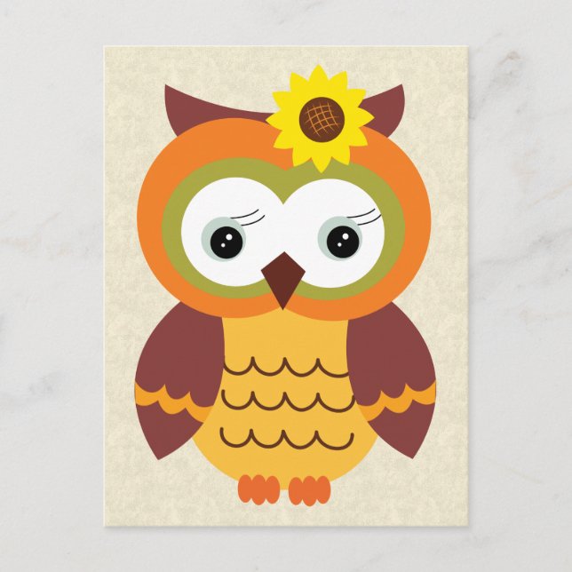 Autumn Fall Owl Postcard (Front)