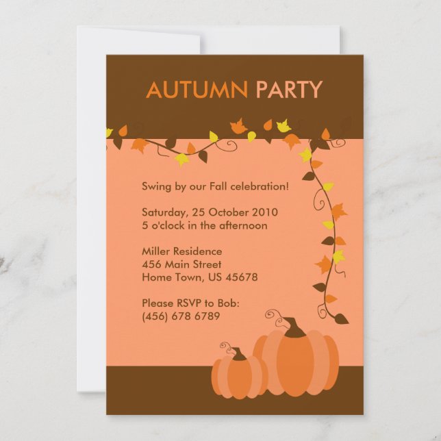 Autumn Fall Party Invitation (Front)