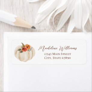 Autumn Fall Pumpkin Elegant Script Address