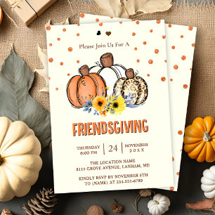 Autumn Fall Pumpkin Friendsgiving Dinner Party  Invitation