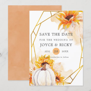 Autumn Fall Pumpkin Save The Date Wedding Invitati Invitation
