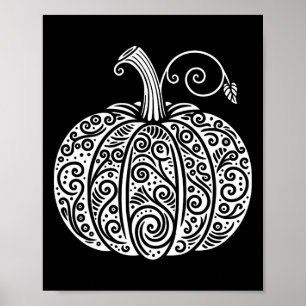 Autumn Fall Pumpkin Shirt Women Cute Thanksgiving  Poster