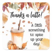Autumn Fall Pumpkin Spice Party Thank you Gift Tag