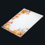 Autumn / Fall pumpkins and leaves unlined note pad<br><div class="desc">Autumn / Fall with pumpkins and leaves unlined Notepad</div>