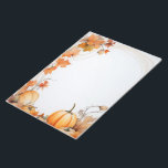 Autumn / Fall pumpkins and leaves unlined note pad<br><div class="desc">Autumn / Fall with pumpkins and leaves unlined Notepad</div>