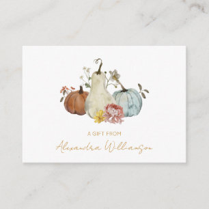 Autumn Fall Pumpkins Personalized Name A Gift From Enclosure Card