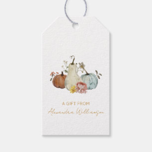 Autumn Fall Pumpkins Personalized Name A Gift From Gift Tags