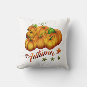 Autumn Fall Pumpkins Throw Pillow