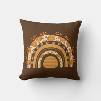 Autumn/Fall Rainbow Throw Pillow