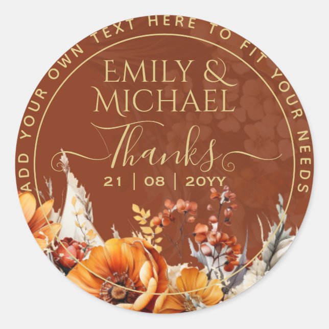 Autumn Fall Rustic  Classic Round Sticker (Front)