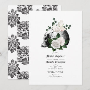 Autumn Fall Rustic Floral Gothic Bridal Shower Inv Invitation