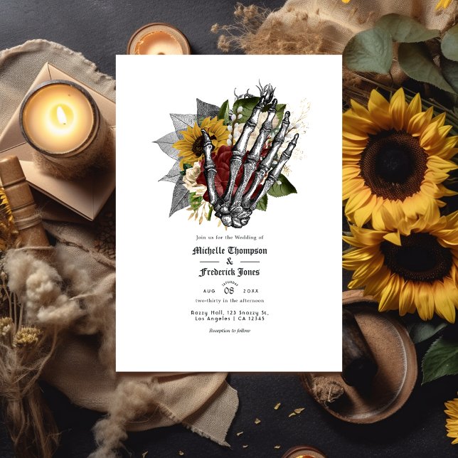 Autumn Fall Rustic Floral Gothic Wedding QR Code Invitation (Creator Uploaded)