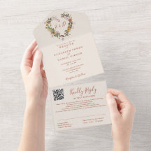 Autumn Fall Rustic Floral QR Code Wedding