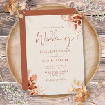 Autumn Fall Rustic Floral Terracotta Wedding Invitation<br><div class="desc">This elegant autumn fall wedding invitation featuring rustic florals can be personalized with your information in chic terracotta typography. Designed by Thisisnotme©</div>