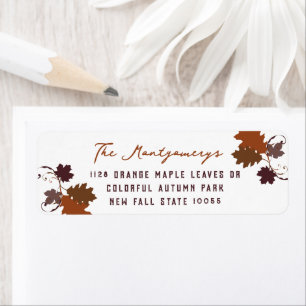 Autumn Fall Rustic Oak Leaves Return Address