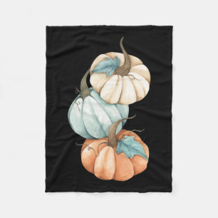 Autumn Fall Season Cute Coloured Pastel Pumpkin  Fleece Blanket