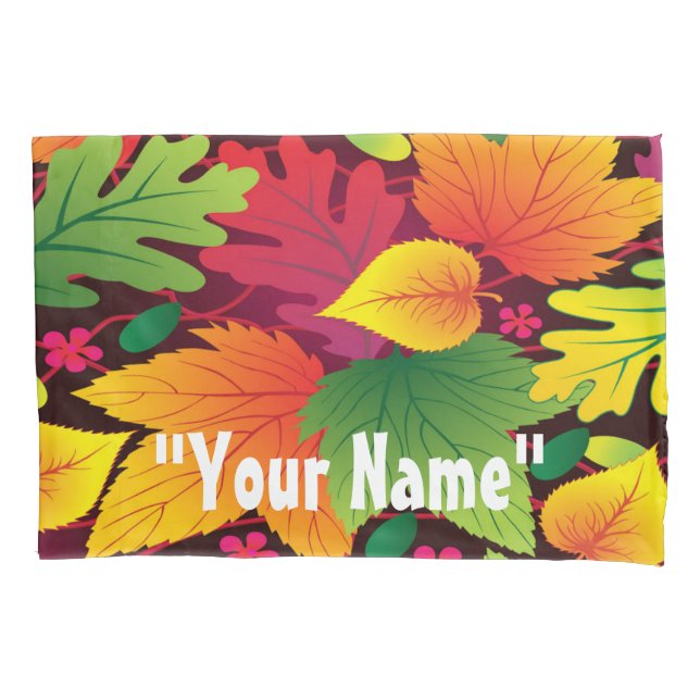 Autumn Fall Season Leaves Bedroom Pillowcase (Front)