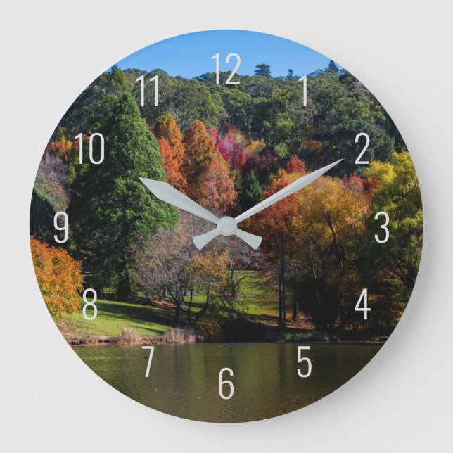 Autumn Fall Season Trees Nature Scenery Australia Large Clock (Front)