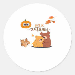 Autumn Fall Shirt, Thanksgiving Shirt, Fall Pumpki Classic Round Sticker