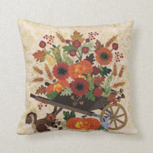 Autumn Fall Squirrel Festive Cute Chic Stylish Throw Pillow