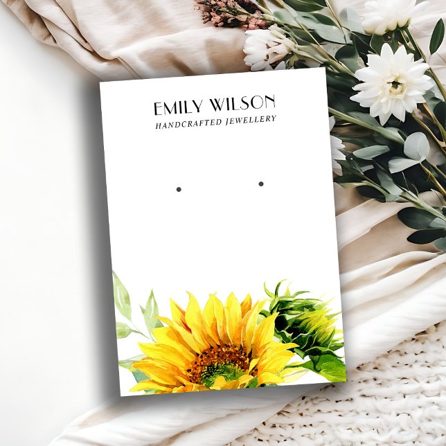 AUTUMN FALL SUNFLOWER STUD EARRING DISPLAY CARD (Creator Uploaded)