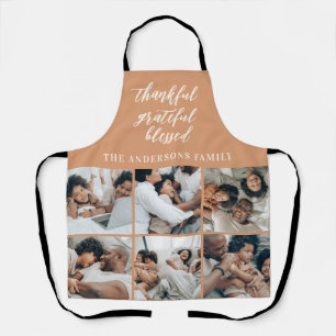 Autumn Fall Thankful Grateful Blessed Family Photo Apron