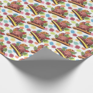Autumn Fall Thanksgiving Nut Wrapping Paper