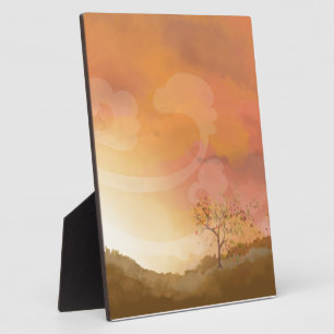 Autumn Fall Thanksgiving Scene Decorative Plaque