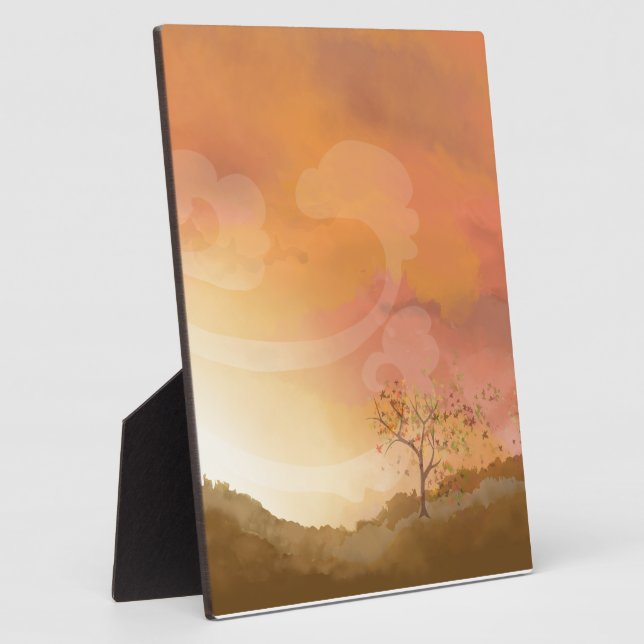 Autumn Fall Thanksgiving Scene Decorative Plaque (Side)