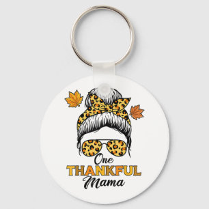 Autumn Fall Thanksgiving Shirts, One Thankful Mama Keychain