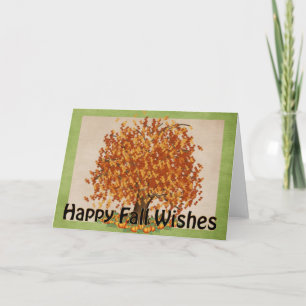 Autumn Fall Tree Happy Fall Wishes Greeting Card